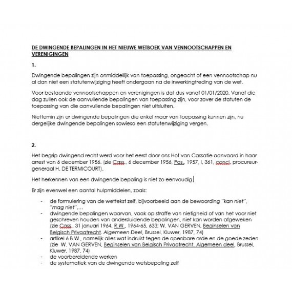 Dwingende bepalingen Wetboek van venootschappen (NL)